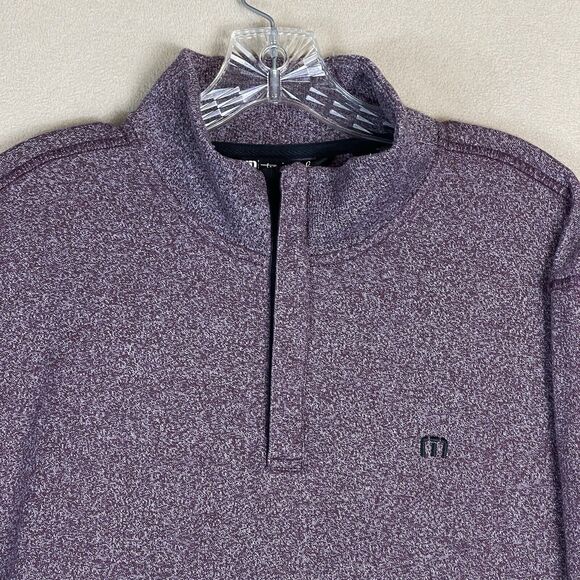 Travis Mathew Sweater Mens XXL Purple Golf Knit Long Sleeve Pockets Preppy - Picture 2 of 10